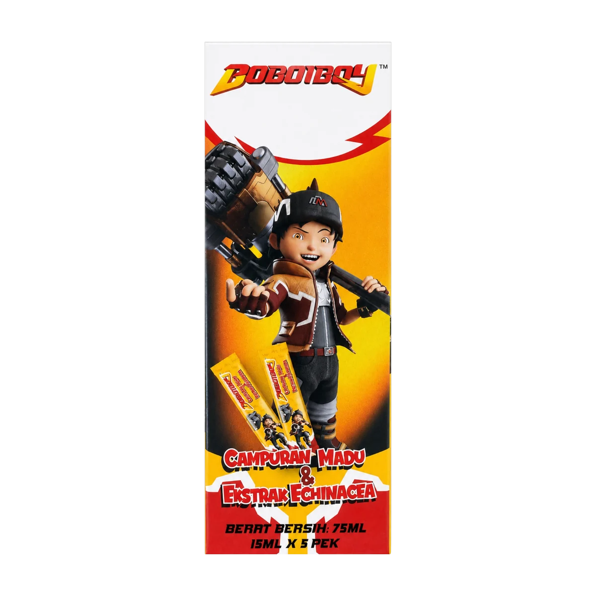 BoBoiBoy Campuran Madu and Echinacea box, single serve natural honey sachets